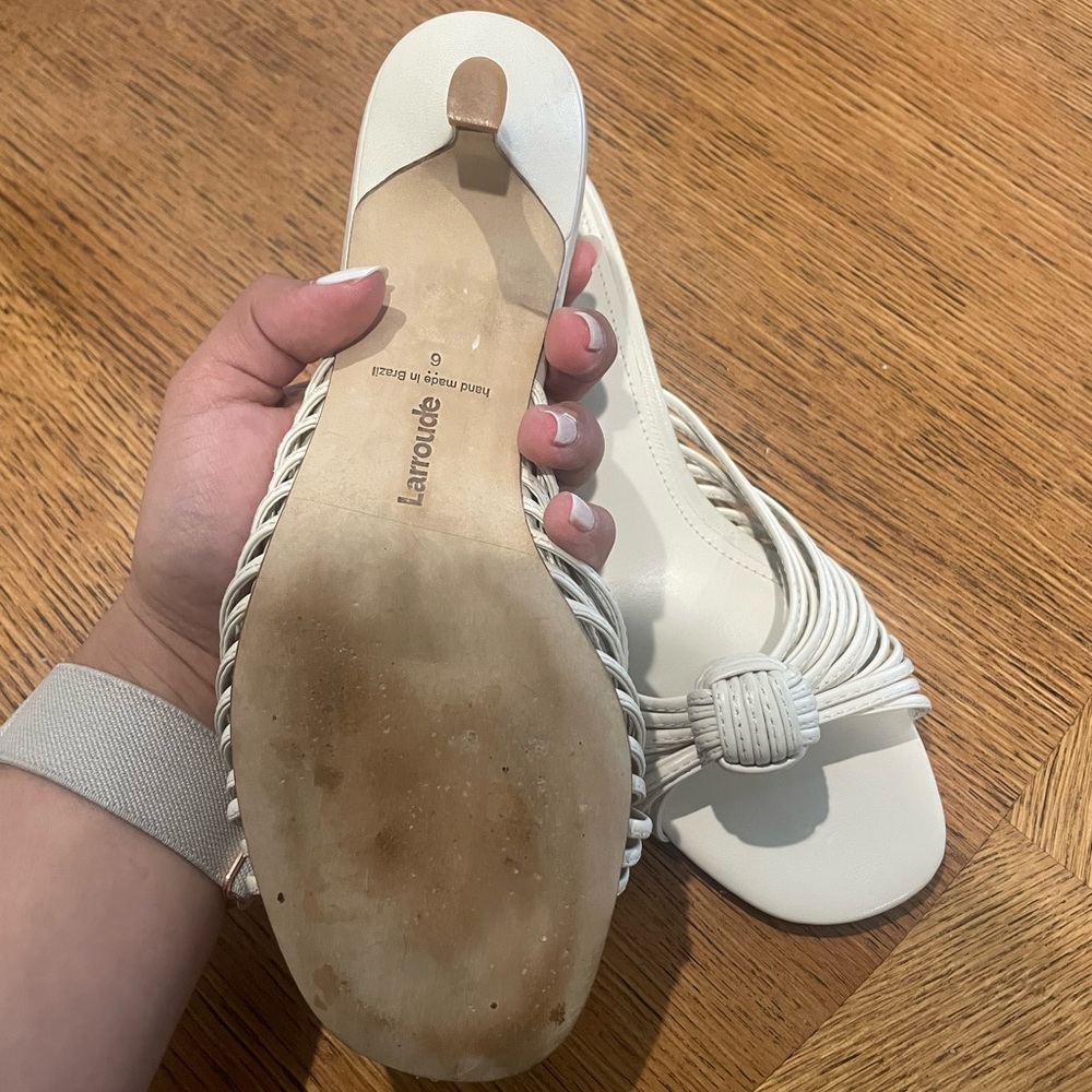 Larroude Cream Knotted Heels - Picture 8 of 9